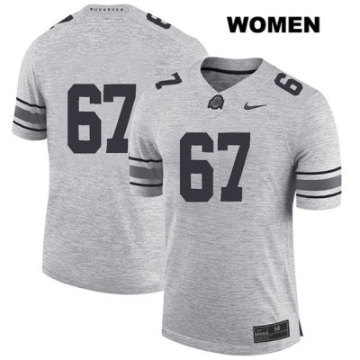 Women's NCAA Ohio State Buckeyes Robert Landers #67 College Stitched No Name Authentic Nike Gray Football Jersey AE20J62DM